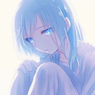  唯美忧郁蓝色系女生头像,动漫女生头像唯美