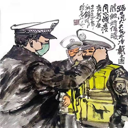 镜头与国画的碰撞感人至深的战疫群像以独特方式被定格