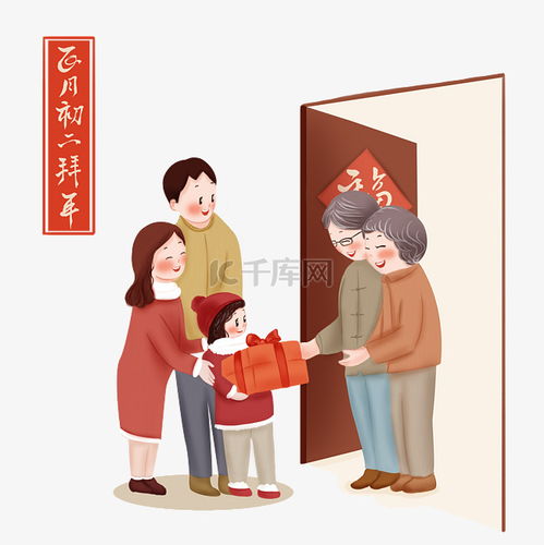  春节新春儿童正月初二去拜年png年俗过年年俗素材图片免费下载千库网