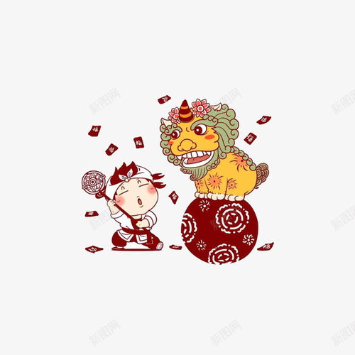 中国风福娃与龙戏球高清素材页面设计图片免费下载页面网页平面电商创意素材png素材绣球素材