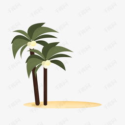  手绘小清新沙滩风景插画图案素材图片免费下载高清psd千库网图片编号10892102