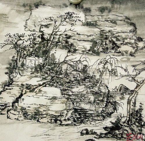 微信头像山水画图片画僧