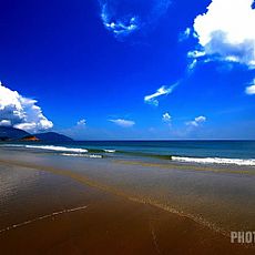 蓝色调人物头像海景