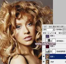  ps调出淡紫色卷发美女头像照片