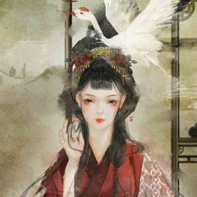 唐崎夜雨唯美古风插画美人群像