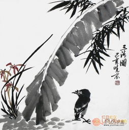  当代实力派画家郑晓京情趣盎然的国画芭蕉作品