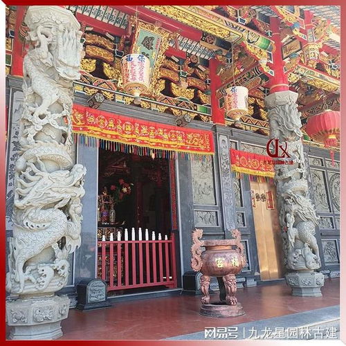  雕龙柱宗祠门口石雕龙柱家族祠堂装饰石柱子