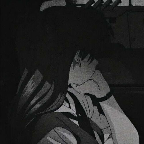  伤感动漫女头︱丧系黑白动漫女生头像