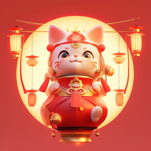  简约卡通3d招财猫素材图片海报设计下载请至来源处